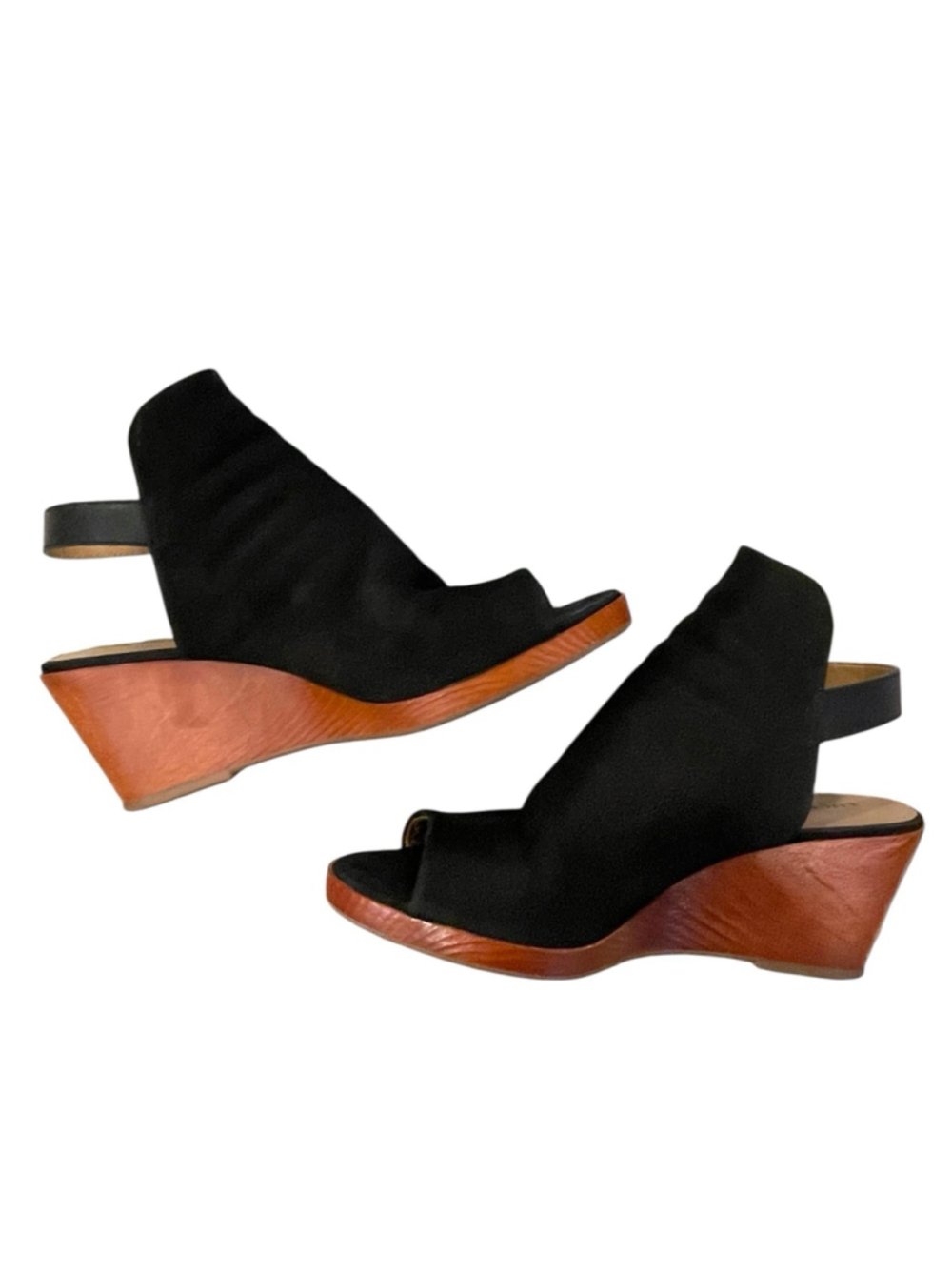 Lucky Brand Womens 7.5 Open Toe Slingback Platform Wedge Sandal Bootie Leather - Picture 6 of 14